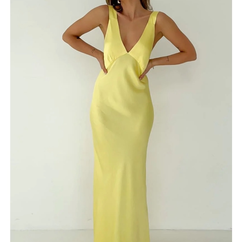 RUMORED SUNSET STRIP MAXI DRESS | Yellow | Size Small